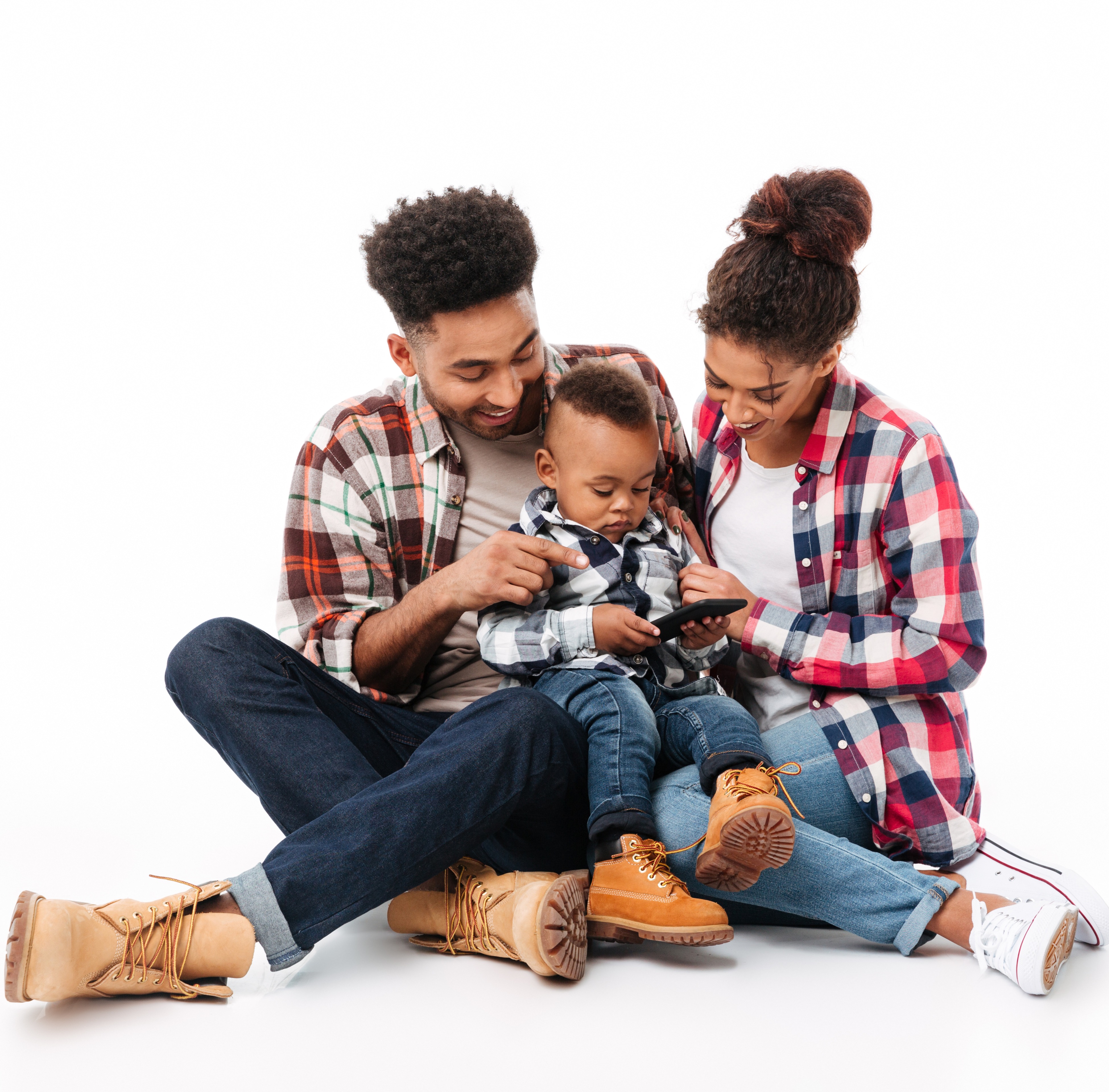 Happy family - parents with young child